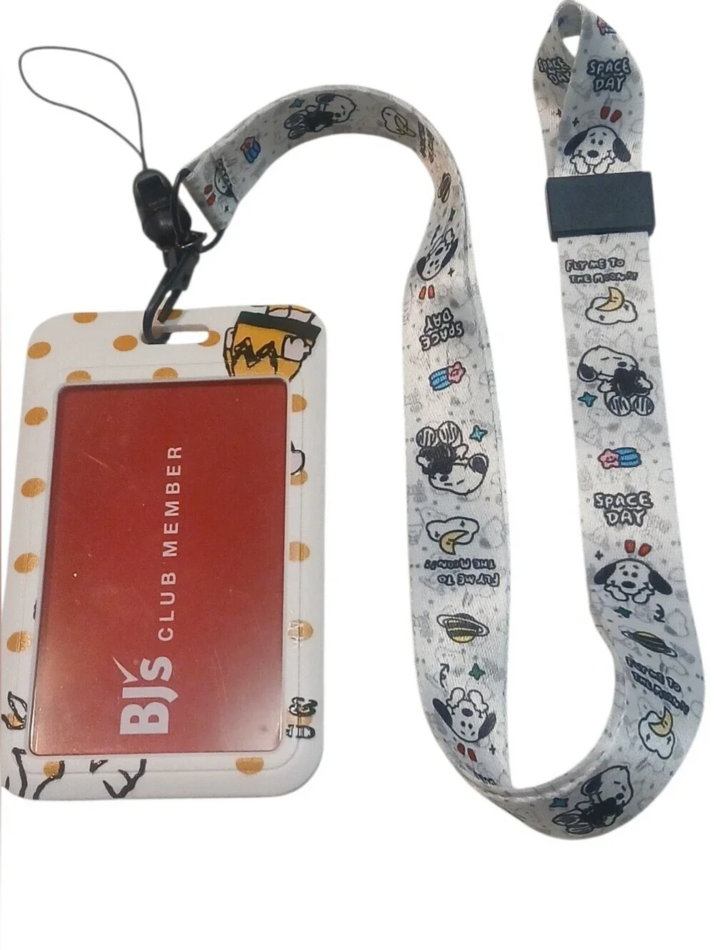 Peanuts - NWT, Snoopy & Charlie Brown Lanyard, Adjustable Strap, See Thru ID...